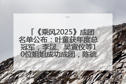 《乘风2025》成团名单公布：叶童获年度总冠军，李晟、吴宣仪等10位姐姐成功成团，陈德容获年度高光人物