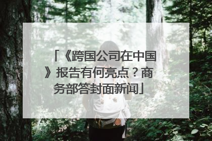 《跨国公司在中国》报告有何亮点？商务部答封面新闻