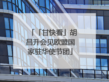 「甘快看」胡昌升会见欧盟国家驻华使节团