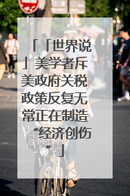 「世界说」美学者斥美政府关税政策反复无常正在制造“经济创伤”