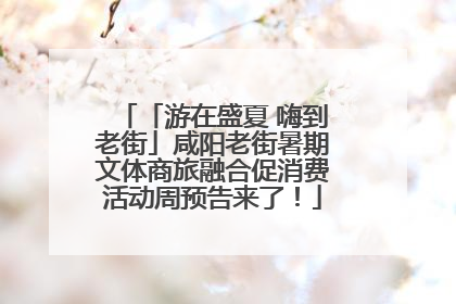 「游在盛夏 嗨到老街」咸阳老街暑期文体商旅融合促消费活动周预告来了！