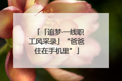 「追梦·一线职工风采录」“爸爸住在手机里”
