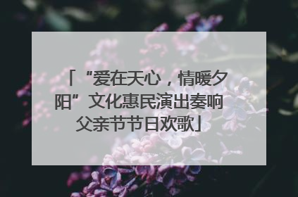 “爱在天心，情暖夕阳”文化惠民演出奏响父亲节节日欢歌