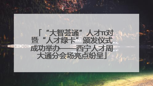 “大智荟通”人才π对暨“人才绿卡”颁发仪式成功举办——西宁人才周大通分会场亮点纷呈