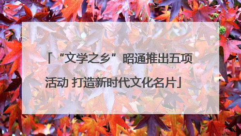 “文学之乡”昭通推出五项活动 打造新时代文化名片