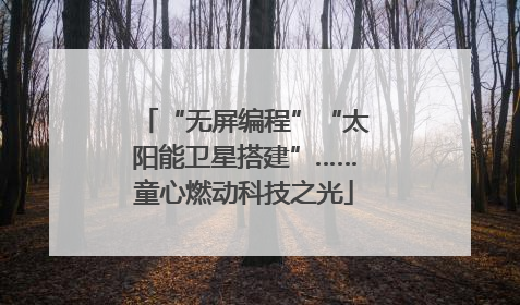 “无屏编程”“太阳能卫星搭建”……童心燃动科技之光