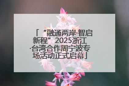 “融通两岸·智启新程”2025浙江·台湾合作周宁波专场活动正式启幕