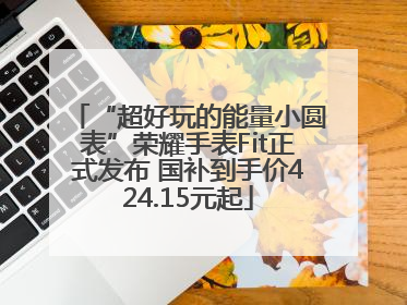 “超好玩的能量小圆表”荣耀手表Fit正式发布 国补到手价424.15元起