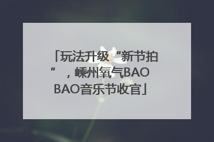 玩法升级“新节拍”，嵊州氧气BAOBAO音乐节收官