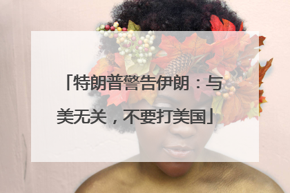 特朗普警告伊朗：与美无关，不要打美国