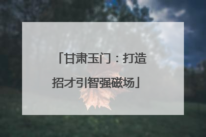 甘肃玉门：打造招才引智强磁场