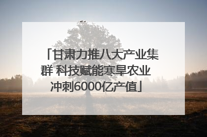 甘肃力推八大产业集群 科技赋能寒旱农业冲刺6000亿产值