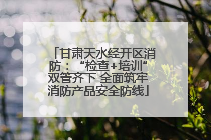 甘肃天水经开区消防：“检查+培训”双管齐下 全面筑牢消防产品安全防线