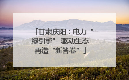 甘肃庆阳：电力“绿引擎” 驱动生态再造“新答卷”