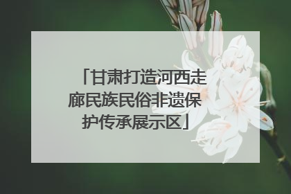 甘肃打造河西走廊民族民俗非遗保护传承展示区