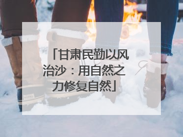 甘肃民勤以风治沙：用自然之力修复自然