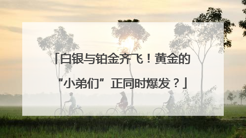 白银与铂金齐飞！黄金的“小弟们”正同时爆发？