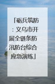 砺兵筑防：义乌市开展全链条防汛防台综合应急演练