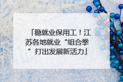 稳就业保用工！江苏各地就业“组合拳”打出发展新活力