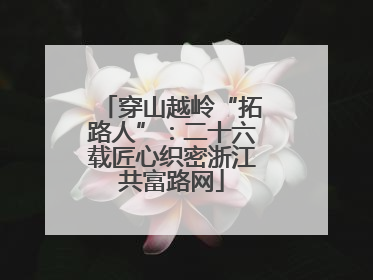 穿山越岭“拓路人”：二十六载匠心织密浙江共富路网