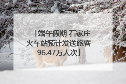 端午假期 石家庄火车站预计发送旅客96.47万人次