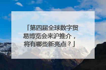 第四届全球数字贸易博览会来沪推介，将有哪些新亮点？