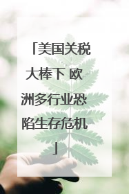 美国关税大棒下 欧洲多行业恐陷生存危机