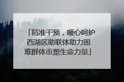 精准干预，暖心呵护 西湖区助联体助力困难群体重塑生命力量