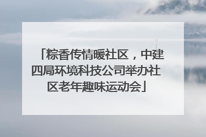 粽香传情暖社区，中建四局环境科技公司举办社区老年趣味运动会