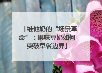 维他奶的“场景革命”：果味豆奶如何突破早餐边界