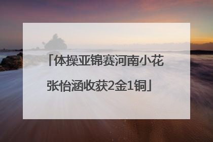 体操亚锦赛河南小花张怡涵收获2金1铜