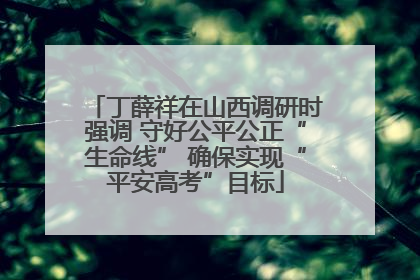 丁薛祥在山西调研时强调 守好公平公正“生命线” 确保实现“平安高考”目标