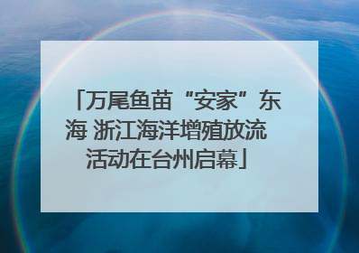 万尾鱼苗“安家”东海 浙江海洋增殖放流活动在台州启幕