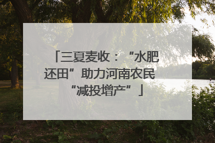 三夏麦收：“水肥还田”助力河南农民“减投增产”