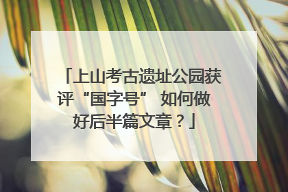 上山考古遗址公园获评“国字号” 如何做好后半篇文章？