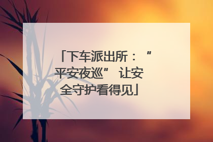 下车派出所：“平安夜巡” 让安全守护看得见