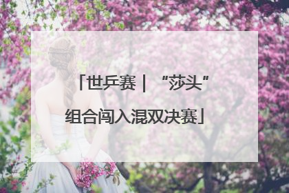 世乒赛｜“莎头”组合闯入混双决赛