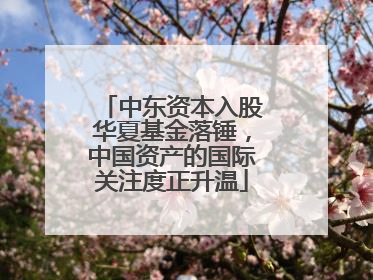 中东资本入股华夏基金落锤，中国资产的国际关注度正升温