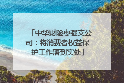 中华财险枣强支公司：将消费者权益保护工作落到实处
