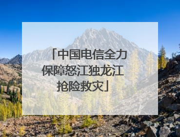 中国电信全力保障怒江独龙江抢险救灾