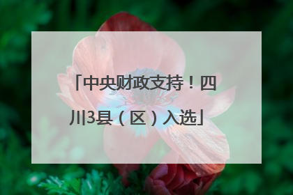 中央财政支持！四川3县（区）入选