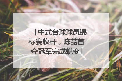 中式台球球员锦标赛收杆，陈喆首夺冠军完成蜕变
