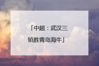 中超：武汉三镇胜青岛海牛