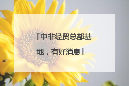 中非经贸总部基地，有好消息