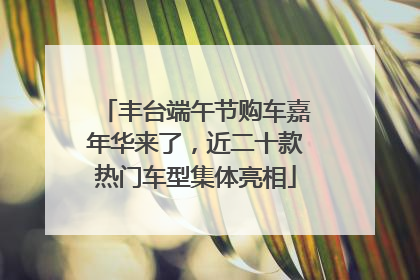 丰台端午节购车嘉年华来了，近二十款热门车型集体亮相
