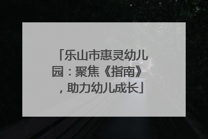 乐山市惠灵幼儿园：聚焦《指南》，助力幼儿成长