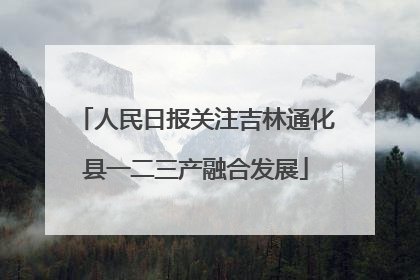 人民日报关注吉林通化县一二三产融合发展