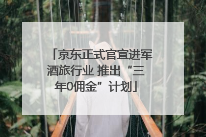 京东正式官宣进军酒旅行业 推出“三年0佣金”计划
