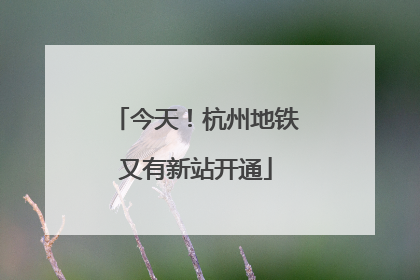 今天！杭州地铁又有新站开通