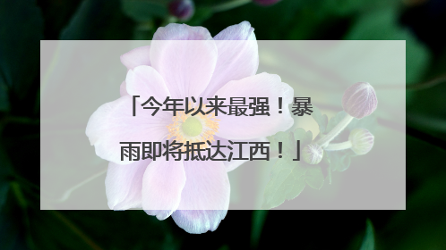 今年以来最强！暴雨即将抵达江西！